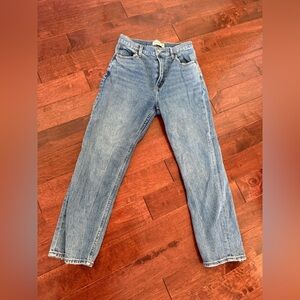 Abercrombie & Fitch Curve Love Ultra High Rise Ankle Crop Straight Leg Jeans
